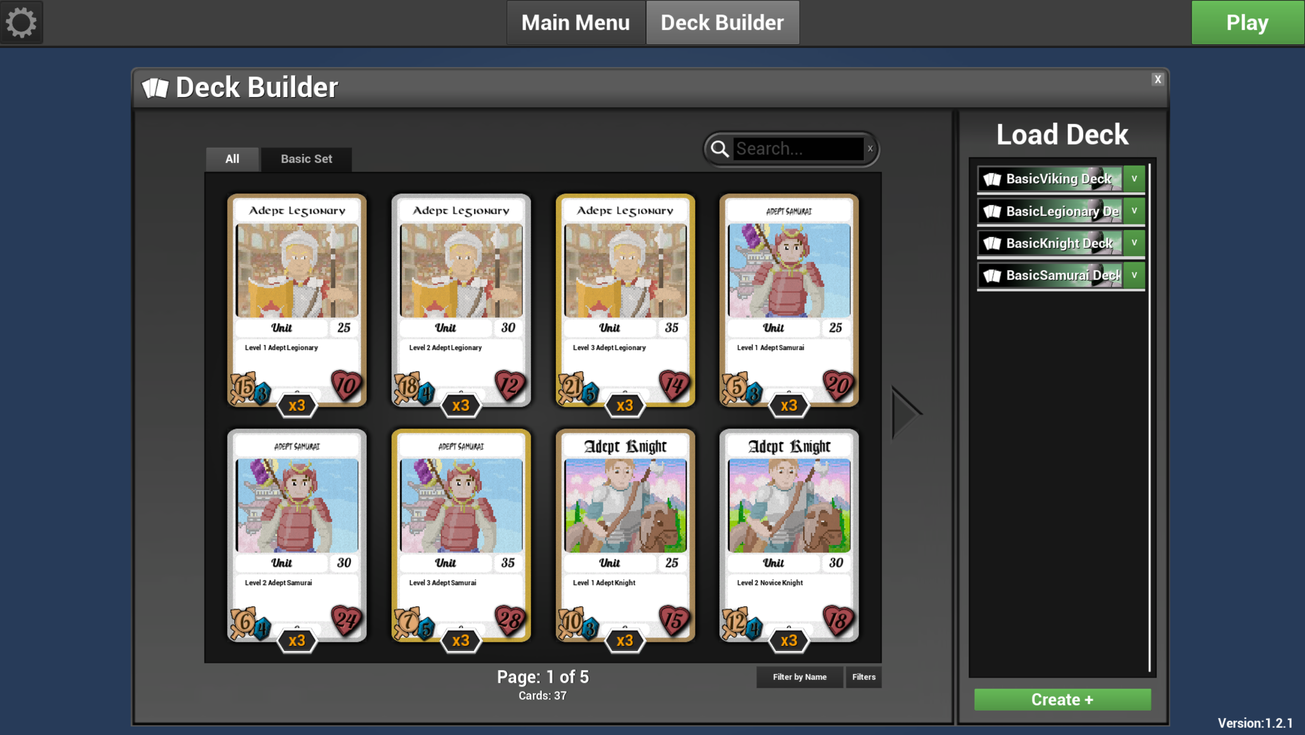 Deck manager for Cardinal Sin